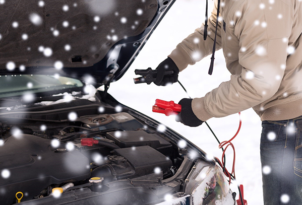 Image of Car Battery in Winter