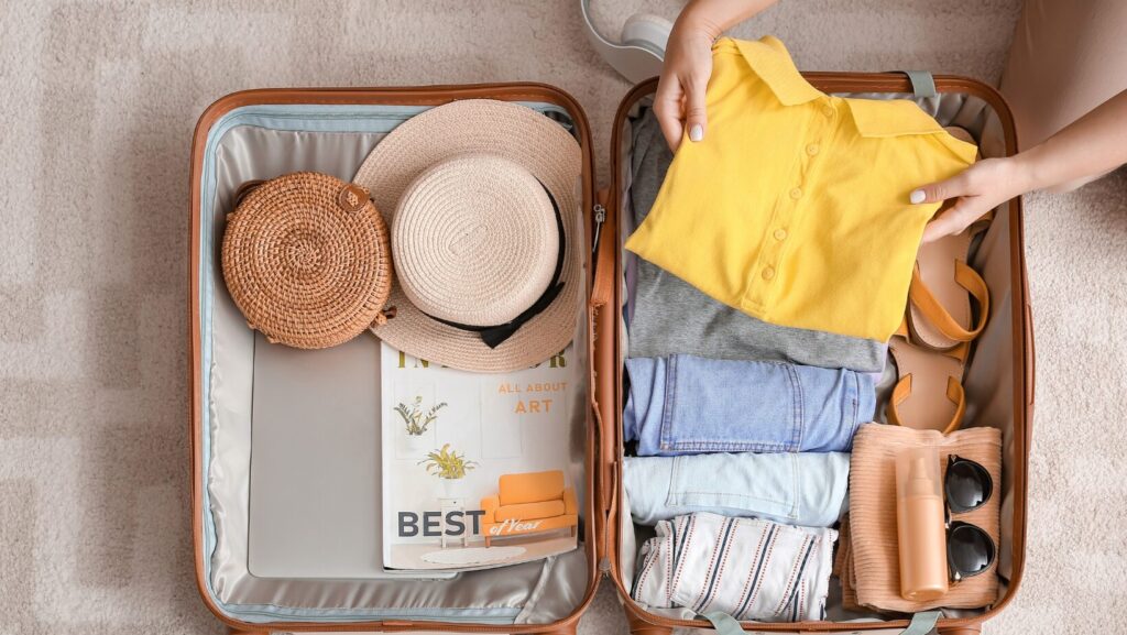 suitcase being packed for a cruise or other trip